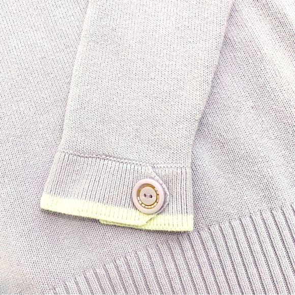 Old Navy Perfect Fit Purple & White Stripe Detail Envelope Button Sweater,Size S - Picture 5 of 11